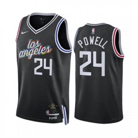 Muške NBA Dres Los Angeles Clippers Norman Powell 24 Nike 2022-23 City Edition Crno Swingman